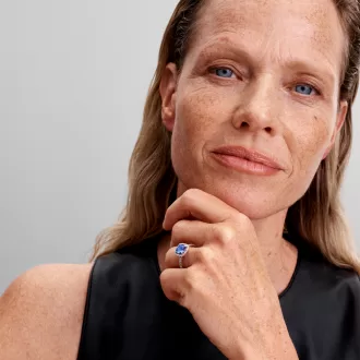 Sparkling Bow Double-row Ring