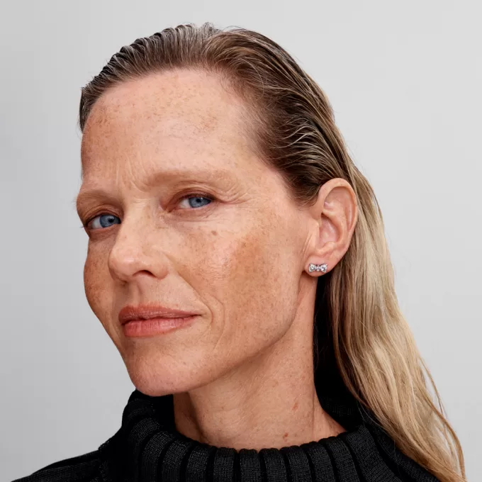 Sparkling Bow Stud Earrings