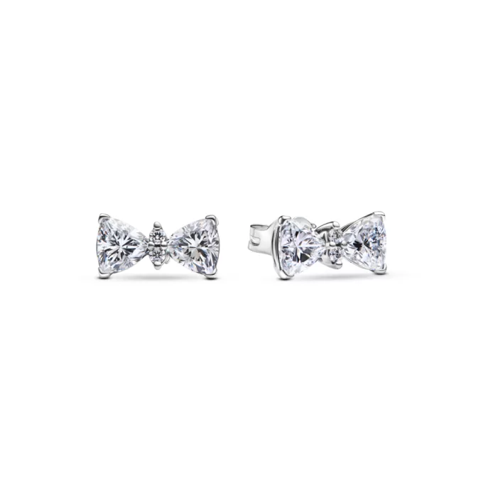 Sparkling Bow Stud Earrings