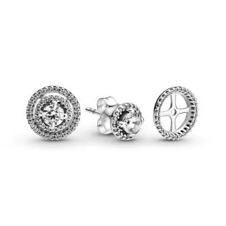 Sparkling Double Halo Stud Earrings
