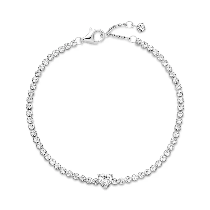 Sparkling Heart Tennis Bracelet