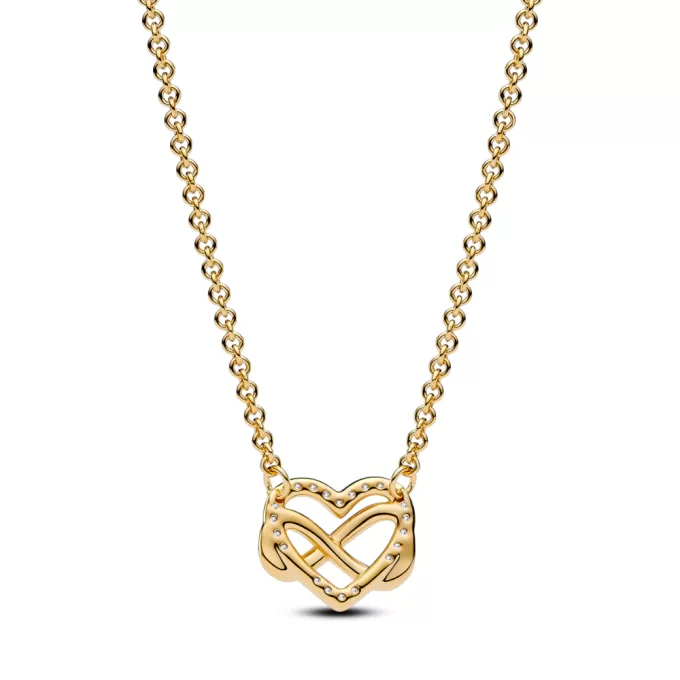 Sparkling Infinity Heart Collier Necklace