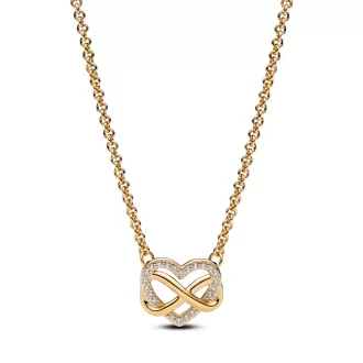 Sparkling Infinity Heart Collier Necklace