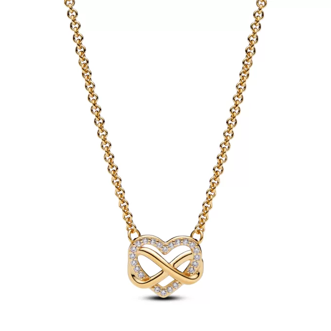 Sparkling Infinity Heart Collier Necklace