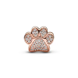 Sparkling Paw Print Charm