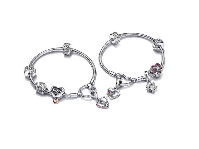 Sparkling Pet Paw Print Dangle Charm