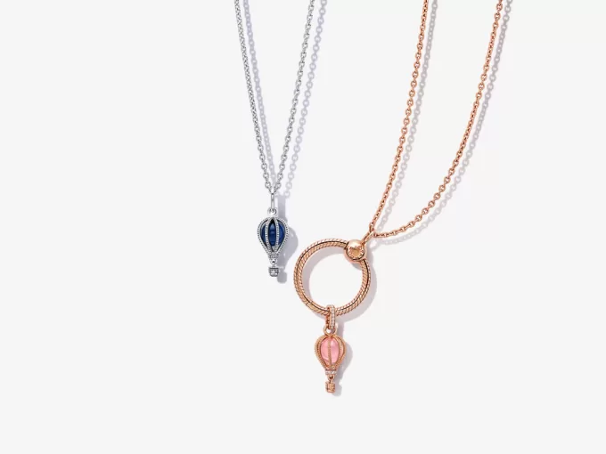 Sparkling Pink Hot Air Balloon Dangle Charm