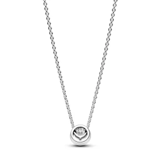 Sparkling Round Halo Pendant Collier Necklace