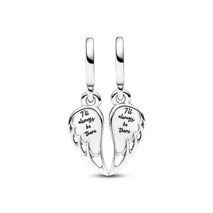 Sparkling Splitable Angel Wings Dangle Charm