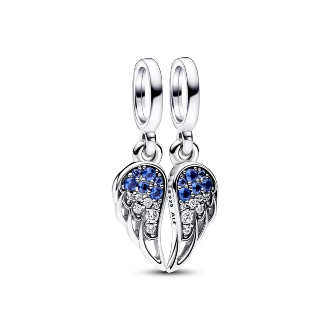 Sparkling Splitable Angel Wings Dangle Charm