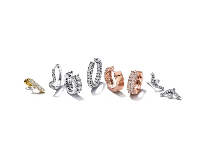 Sparkling Wave Hoop Earrings