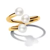 Treated Freshwater Cultured Pearl Open Ring