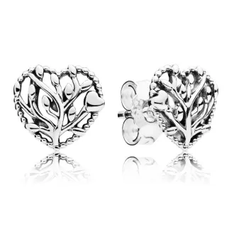 Tree of love silver stud earrings