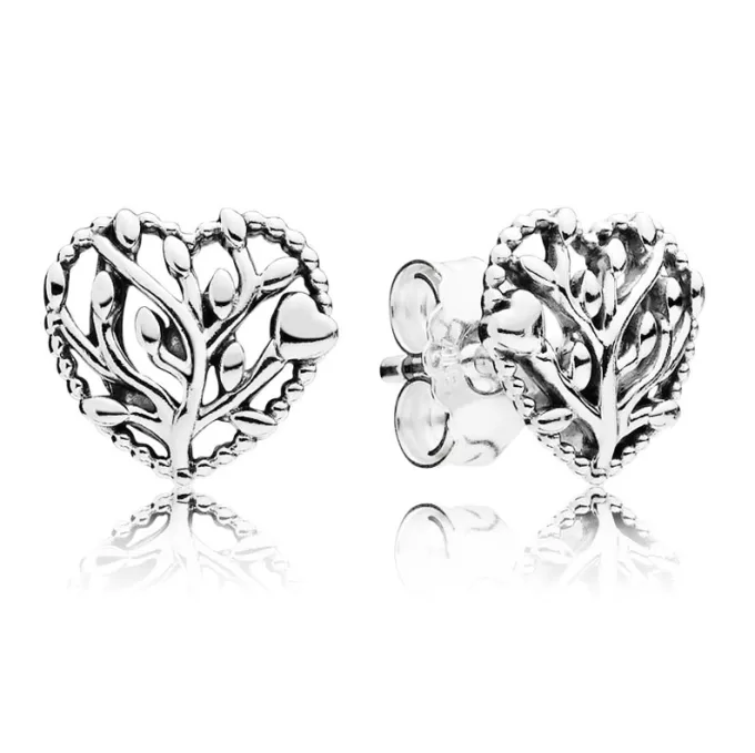 Tree of love silver stud earrings
