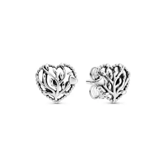Tree of love silver stud earrings