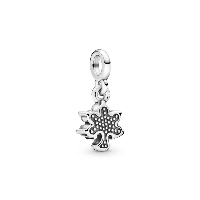 Tree sterling silver dangle charm with clear cubic zirconia