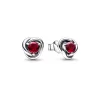 True Red Eternity Circle Stud Earrings