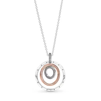 Two-tone Circles Pendant & Necklace