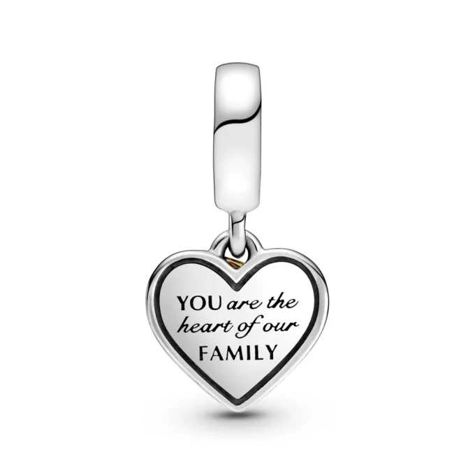 Two-tone Family Tree & Heart Dangle Charm