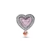 Two-tone Openwork Mum & Heart Charm