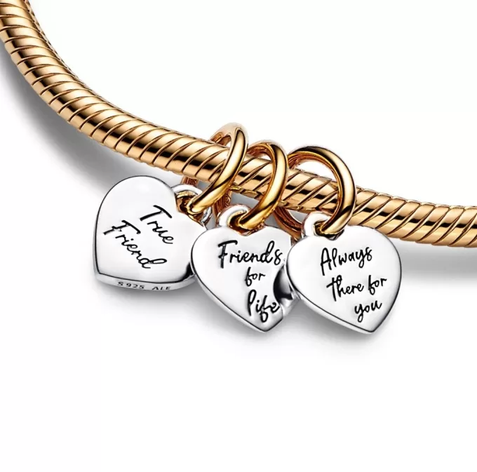 Two-tone Splittable Friendship Triple Dangle Charm