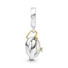 Two-tone Wedding Rings Dangle Charm Two-tone Wedding Rings Dangle Charm