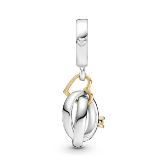 Two-tone Wedding Rings Dangle Charm