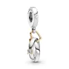 Two-tone Wedding Rings Dangle Charm Two-tone Wedding Rings Dangle Charm