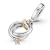 Two-tone Wedding Rings Dangle Charm Two-tone Wedding Rings Dangle Charm