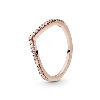 Wishbone 14k Rose Gold-plated ring with clear cubic zirconia Wishbone 14k Rose Gold-plated ring with clear cubic zirconia