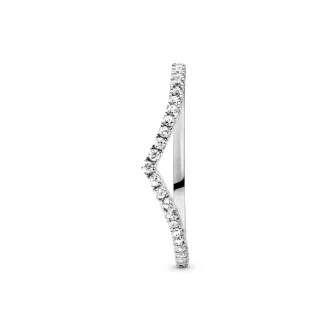 Wishbone silver ring with clear cubic zirconia Wishbone silver ring with clear cubic zirconia